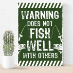 Warning Sign Funny Fisherman Sign Fishing Accessories Fishing