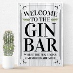 Funny GIN BAR Sign Wall Plaque Alcohol Gift Home Bar Gin Sign