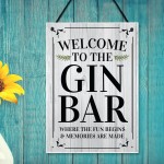 Funny GIN BAR Sign Wall Plaque Alcohol Gift Home Bar Gin Sign