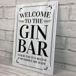 Funny GIN BAR Sign Wall Plaque Alcohol Gift Home Bar Gin Sign