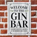 Funny GIN BAR Sign Wall Plaque Alcohol Gift Home Bar Gin Sign
