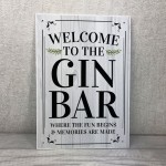 Funny GIN BAR Sign Wall Plaque Alcohol Gift Home Bar Gin Sign