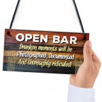 OPEN BAR Sign Novelty Home Bar Sign Pub Man Cave Sign Funny