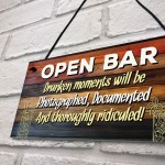 OPEN BAR Sign Novelty Home Bar Sign Pub Man Cave Sign Funny