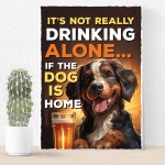 Funny Dog Drinking Hanging Wall Sign Pub Man Cave Home Bar Sign