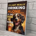 Funny Dog Drinking Hanging Wall Sign Pub Man Cave Home Bar Sign