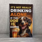 Funny Dog Drinking Hanging Wall Sign Pub Man Cave Home Bar Sign