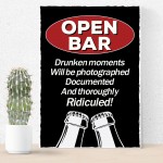 Novelty OPEN BAR Sign Home Bar Pub Man Cave Sign Funny Bar Signs