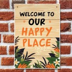 OUR HAPPY PLACE Sign For Garden Summerhouse Shed Friendship Gift