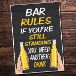 Bar Rules Sign Hanging Wall Plaque Bar Signs For Home Bar Shed