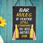 Bar Rules Sign Hanging Wall Plaque Bar Signs For Home Bar Shed