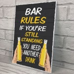 Bar Rules Sign Hanging Wall Plaque Bar Signs For Home Bar Shed