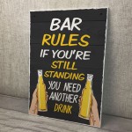 Bar Rules Sign Hanging Wall Plaque Bar Signs For Home Bar Shed