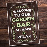 GARDEN BAR Sign For Outdoor Hanging Wall Decor Bar Signs