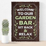 GARDEN BAR Sign For Outdoor Hanging Wall Decor Bar Signs