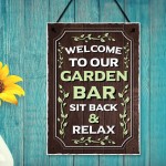 GARDEN BAR Sign For Outdoor Hanging Wall Decor Bar Signs