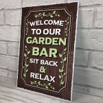 GARDEN BAR Sign For Outdoor Hanging Wall Decor Bar Signs