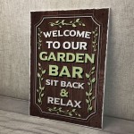 GARDEN BAR Sign For Outdoor Hanging Wall Decor Bar Signs