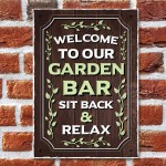 GARDEN BAR Sign For Outdoor Hanging Wall Decor Bar Signs