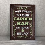 GARDEN BAR Sign For Outdoor Hanging Wall Decor Bar Signs