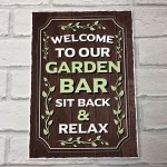 GARDEN BAR Sign For Outdoor Hanging Wall Decor Bar Signs