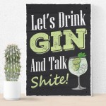 Lets Drink Gin Funny Gin Bar Sign Home Bar Sign Hanging Decor