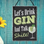 Lets Drink Gin Funny Gin Bar Sign Home Bar Sign Hanging Decor