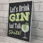 Lets Drink Gin Funny Gin Bar Sign Home Bar Sign Hanging Decor