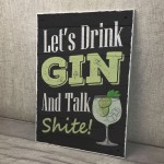 Lets Drink Gin Funny Gin Bar Sign Home Bar Sign Hanging Decor