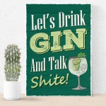 Funny Gin Sign Lets Drink Gin Funny Friendship Gift Home Bar