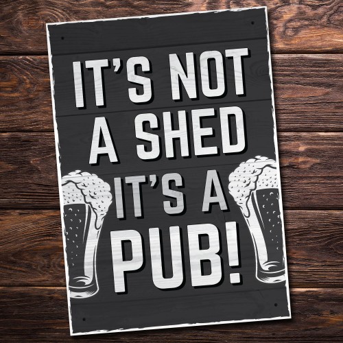 Funny Shed Sign Pub Plaque Hanging Wall Sign For Man Cave Pub