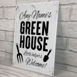 Personalised Greenhouse Sign Shabby Chic Sign Garden Shed Sign
