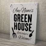 Personalised Greenhouse Sign Shabby Chic Sign Garden Shed Sign