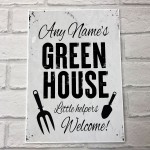 Personalised Greenhouse Sign Shabby Chic Sign Garden Shed Sign