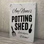 Personalised Potting Shed Sign Shabby Chic Sign Garden Shed Sign