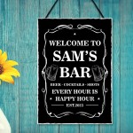 Home Bar Sign Personalised Shabby Chic Bar Sign For Man Cave