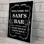 Home Bar Sign Personalised Shabby Chic Bar Sign For Man Cave