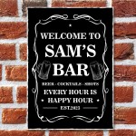 Home Bar Sign Personalised Shabby Chic Bar Sign For Man Cave