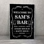 Home Bar Sign Personalised Shabby Chic Bar Sign For Man Cave