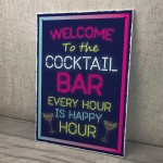 Neon Style Sign Cocktail Bar Sign WELCOME Club Pub Bar Sign
