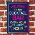 Neon Style Sign Cocktail Bar Sign WELCOME Club Pub Bar Sign