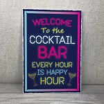 Neon Style Sign Cocktail Bar Sign WELCOME Club Pub Bar Sign