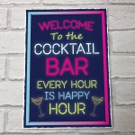 Neon Style Sign Cocktail Bar Sign WELCOME Club Pub Bar Sign