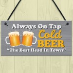 Funny Joke Bar Signs Hanging Wall Plaque COLD BEER Gift For Men