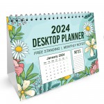 Floral 2024 Calendar Spiral Bound Planner for Home Office Desk Floral 2024 Calendar Spiral Bound Planner for Home Office Desk