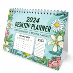 Floral 2024 Calendar Spiral Bound Planner for Home Office Desk Floral 2024 Calendar Spiral Bound Planner for Home Office Desk