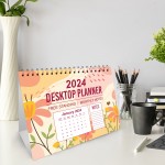 2024 Calendar Floral Spiral Bound Planner for Home Office Desk