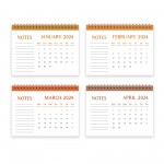 Minimalistic 2024 Calendar Spiral Bound Planner for Home Office 