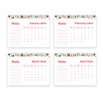 2024 Desktop Planner Calendar Spiral Bound Planner for Desk