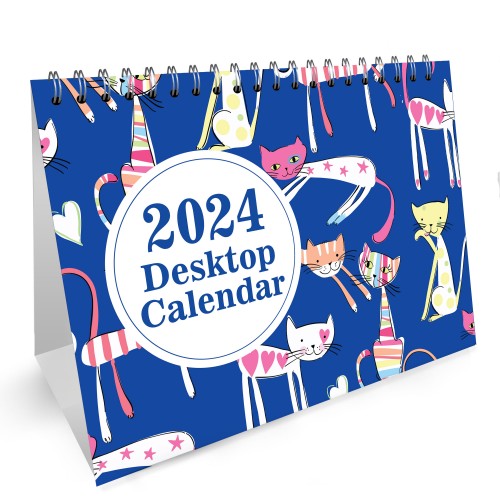 2024 Calendar Cat Desk Calendar 2024 Monthly Desktop Calendar